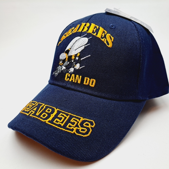 Seabees U.S. Navy USN "Can Do" Navy Blue Embroider - Picture 2 of 11